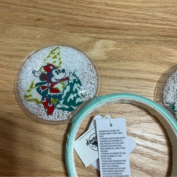 Disney Parks Mickey & Minnie Mouse Snow Globe Ears Head Band NEW Blue Christmas - Picture 6 of 6